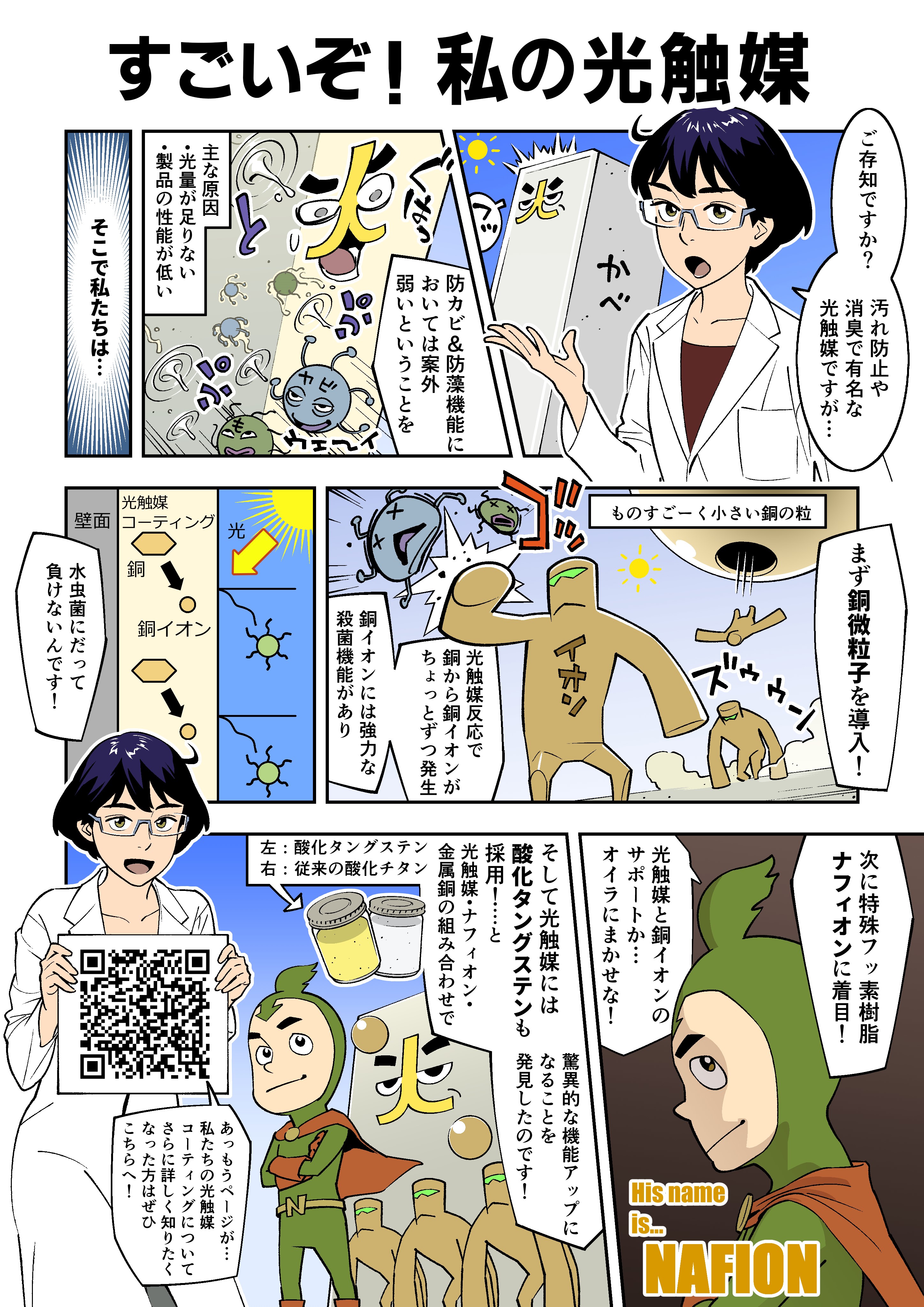 光触媒の説明マンガ